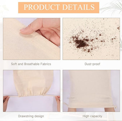 Hillban Shoes Bag for Travel Storage Dust Proof Cotton Drawstring Bag Breathable Pouch for Travel Home Pantry Accessories