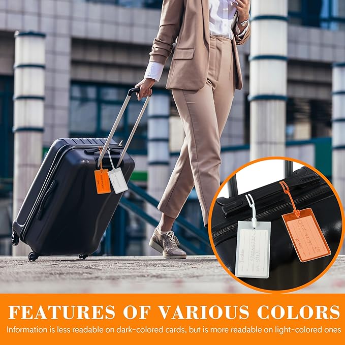 100 Pack Luggage Tags for Suitcases, Airplane Travel Essentials for Flying, International Travel Must Haves, and Luggage Accessories by Sodsay