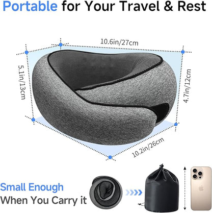 Travel Pillows for Airplanes,360° Support Stowable Travel Pillow, Neck Pillow Airplane with Memory Foam Portable Travel Neck Pillow for Traveling, Suitable for Airplanes, Offices, and Cars
