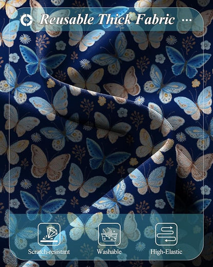 Slohif Luggage Cover for Suitcase Tsa Approved Protector - Luggage Sleeve Large Suit Case Cover Travel Stretch Baggage Case Protective Washable Fit 28-30 Inch Blue Butterfly L