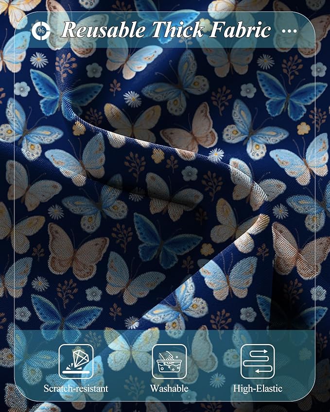 Slohif Luggage Cover for Suitcase Tsa Approved Protector - Luggage Sleeve Large Suit Case Cover Travel Stretch Baggage Case Protective Washable Fit 31-32 Inch Blue Butterfly XL