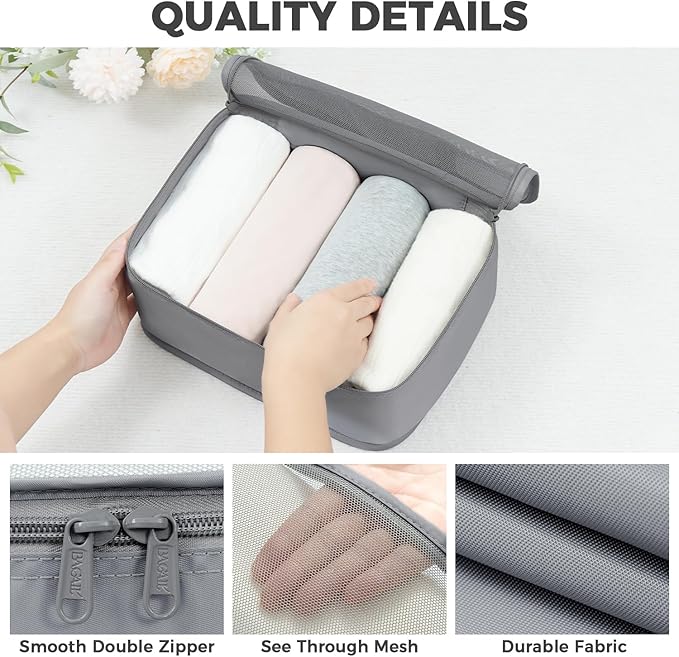 BAGAIL 9 Set Packing Cubes Luggage Packing Organizers for Travel Accessories