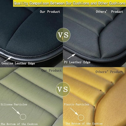 Car Seat Cushion Pad for Home Use Car Driver Seat Office Chair Memory Foam Seat Cushion(Khaki)