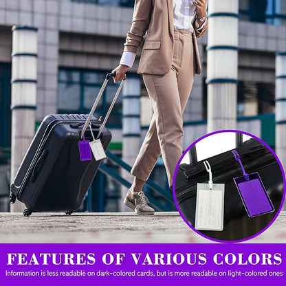 100 Pack Luggage Tags for Suitcases, Airplane Travel Essentials for Flying, International Travel Must Haves, and Luggage Accessories by Sodsay