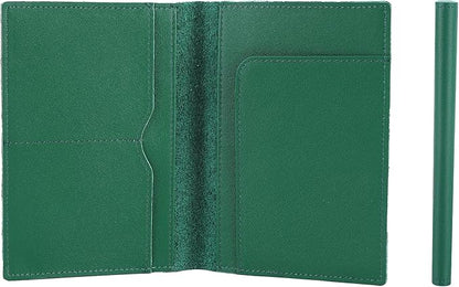 STAR VISTA Albatross Leather Travel Passport Holder, Minimalist Design, Calfskin Leather Case for Women and Men - Slim Passport Wallet, Bifold, RFID Blocking, Green