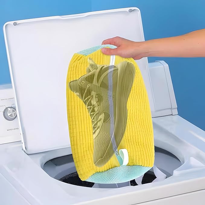 Shoe Washing Machine Bag Sole suds Magic Bag Laundry Shoes Bag (2pc Yellow)