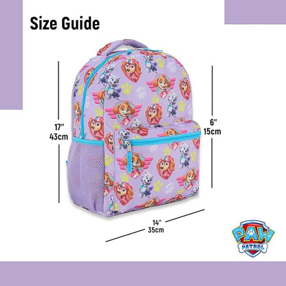 Paw Patrol Backpack for Kids - Chase, Skye, Marshall, Rubble, Rocky, Zuma, Everest, Liberty, and Ryder School Book Bag - Backpack for Boys Girls Toddlers and Adults - for Laptop and Lunch Box (Pink)