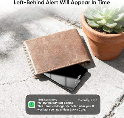 Wallet-Tracker-Card for Apple Find My (iOS Only), MFi Certified Bluetooth-Wallet-Tracking-Finder, Slim-Credit-Card-Tracker for Purse, Luggage & Travel Items with 2-Year Battery, IPX6 2 Pack