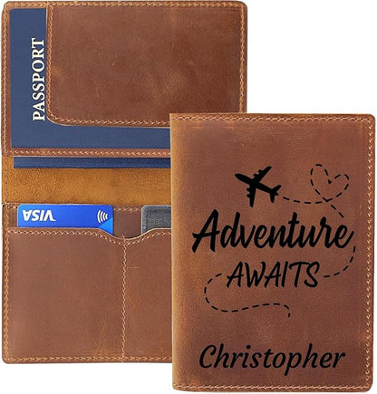 Personalized Leather Passport Holder, Custom Travel Wallet, Genuine Leather Passport Cover- Custom Engraved Passport Wallet, Wallet for Passports
