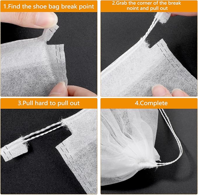 200 Pcs Non Woven Dust Bags, Dust Proof Shoe Bag For Storing Shoes, Boots, Drawstring Storage Bag For Purses, Handbags, Breathable Dust Bag With Rope, Portable Storage Organizer, White