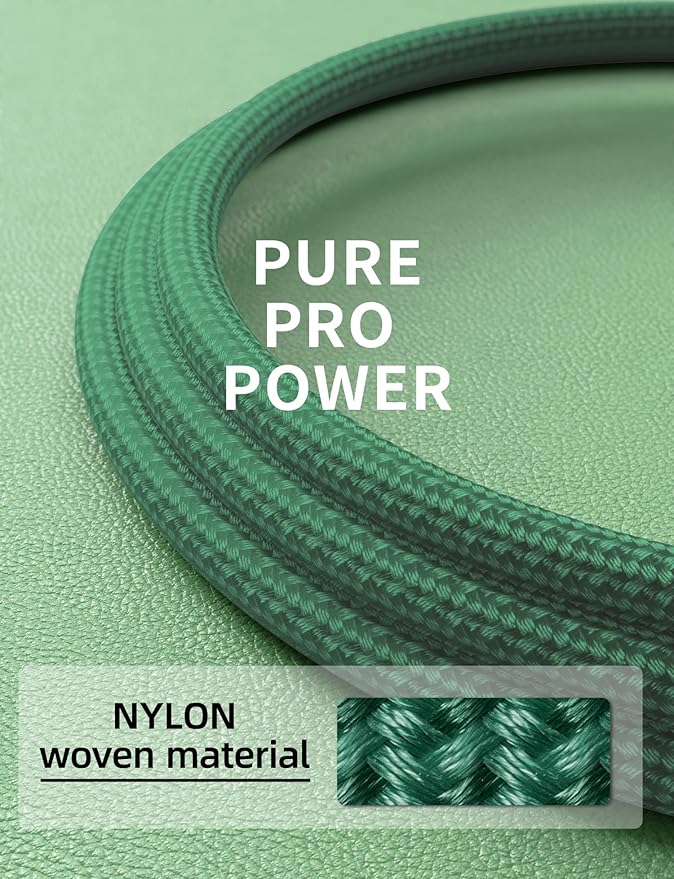 USB to USB C Cable Fast Charging 10FT USB A to USB C Charger Cord, Upgraded Extra Durable Braided USBC Cable Compatible with iPhone 17 16 15 Pro Max,Samsung Galaxy S10 S9 Plus More-Green 2 Pack