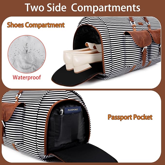 Garment Duffle Bag for Travel - Convertible Carry on Garment Duffel Travel Bag for Women Men Large Weekender Bag with Shoes Pouch 2 in 1 Hanging Suit Travel Duffel Bag 3pcs Set