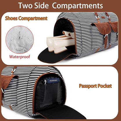 Garment Duffle Bag for Travel - Convertible Carry on Garment Duffel Travel Bag for Women Men Large Weekender Bag with Shoes Pouch 2 in 1 Hanging Suit Travel Duffel Bag 3pcs Set