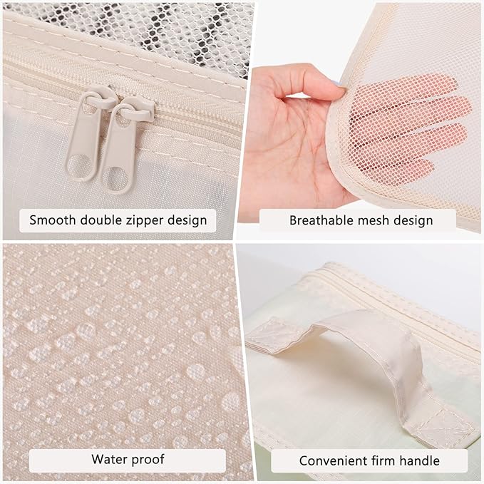 Reginary 6 Set Travel Packing Cubes Luggage Organizer Set Lightweight Suitcase with Shoe Bag for Clothes Toiletries