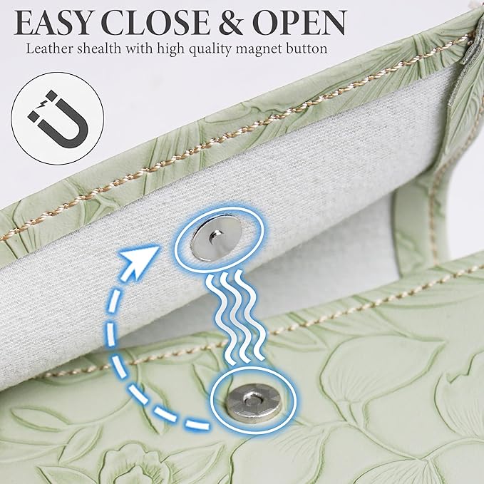 Pill Organizer,LIZIMANDU Weekly Travel Pill Case Box Medication Reminder Daily AM PM, Day Night 7 Compartments,for 4 Times A Day, 7 Days a Week-Includes Leather PU Carrying Case(1-Carved Green4)