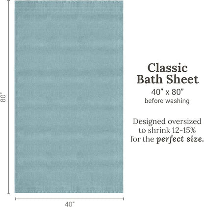 GILDEN TREE Waffle Bath Sheet Large Bath Towels Quick Dry Thin Body Towels, 40x80 Oversized Bath Towels for Adults, 2 Pack Bath Sheet Set, Classic Style (Seafoam)