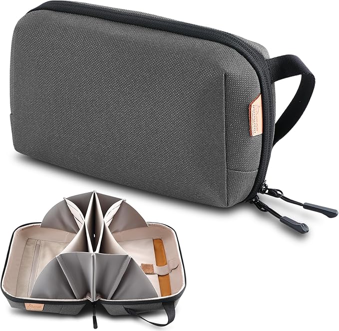Electronic Organizer Travel Case Bag for Cables, Switch, SD card, Passport and More – Ultimate Protection & Portability Waterproof (Grey)