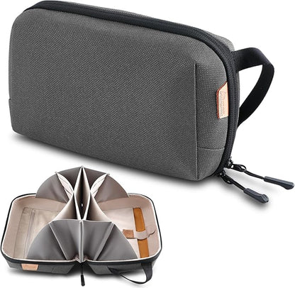 Electronic Organizer Travel Case Bag for Cables, Switch, SD card, Passport and More – Ultimate Protection & Portability Waterproof (Grey)