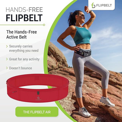 FlipBelt Lightweight Running Air Belt, Fitness and Running Fanny Pack for Women and Men, Non Chafing Waist Band Pack for Phone, Keys, Money, Moisture Wicking Storage Belt, USA Company