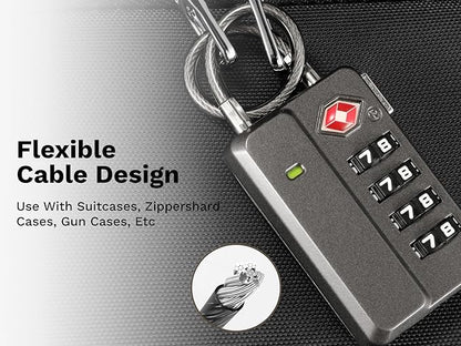 LUGGEX TSA Locks for Luggage, One-Button Reset TSA Approved Luggage Locks, Suitcase Locks, Ease of Use & Durable