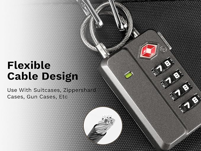 LUGGEX TSA Locks for Luggage, One-Button Reset TSA Approved Luggage Locks, Suitcase Locks, Ease of Use & Durable