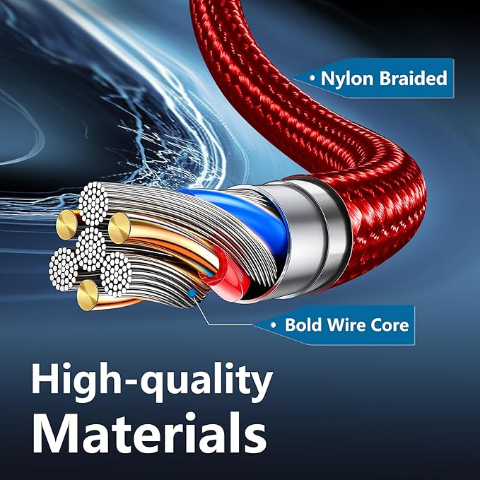 cugunu USB C to USB C Charger Cable, 5 Pack [3/3/6/6/10ft] Type C Fast Charging Cord High Data & Transfer Wire Compatible for iPhone 17/16/15 Plus/Pro Max iPad Pro Ps5 Controller Samsung (Red)