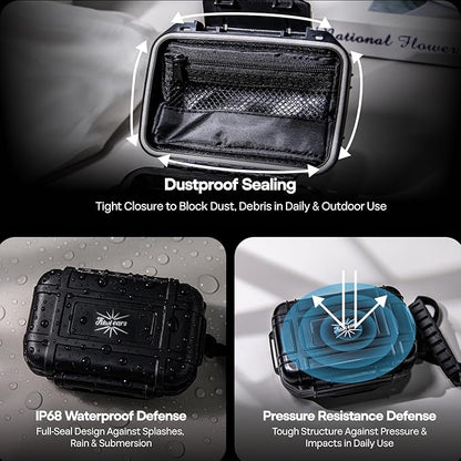 Linsoul Kiwi Ears SONICAP Waterproof Earbud Case,Hard Protective IEM Storage Box with EVA Lining,Hard Carrying Bag for Headphones,Earphone,Travel Carrying Case Fit for ZS10 Pro,Zero:2,EW300 (Blue)