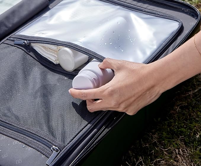 NINETYGO Trunk Luggage 24 Inch, Medium Checked Luggage with Double Spinner Wheels, Anti-Burst Zipper, Hard Case PC Suitcase, Lightweight Travel Luggage, TSA Approved (Onyx Black, Hudson)