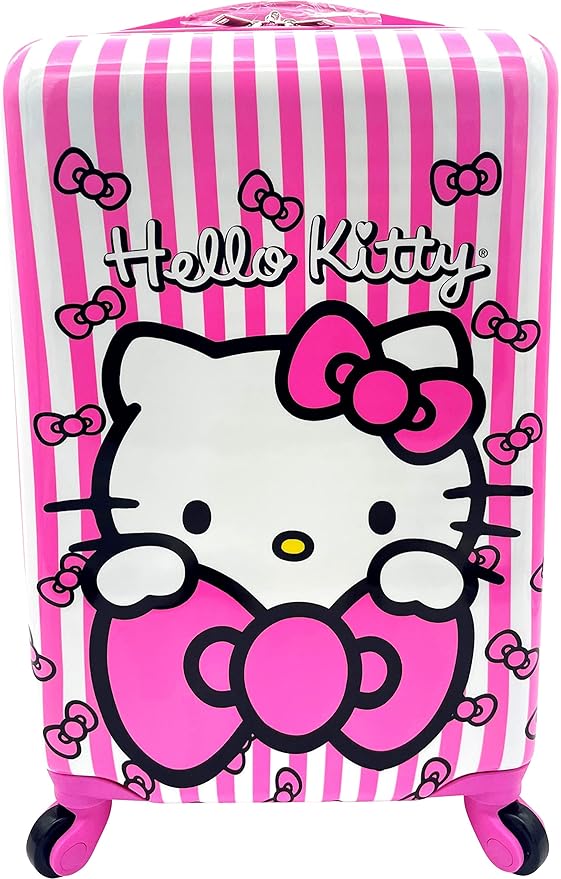 Fast Forward Kids Licensed Hard-Side 20” Spinner Luggage Lightweight Carry-On Suitcase (Hello Kitty) Carry-On 20 Inch