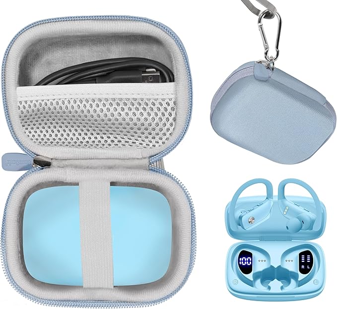 CaseSack Case for bmani Earbuds Headphones (Sky Blue)
