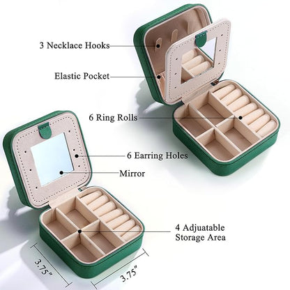 Parima Travel Jewelry Organizer for Women | Necklace, Earring, Ring Organizer | Women's Travel Gifts - Letter P, Green