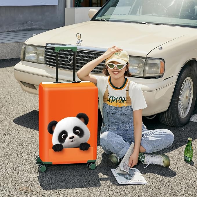 ANNA QUEEN Funny Cut panda Travel Luggage Cover Suitcase Protector Suitcase Cover Anti-Scratch,Stretchable Fit for 18-32Inch Luggage,Travel Bag Cover Washable M(fits 22-25Inch suitcase)