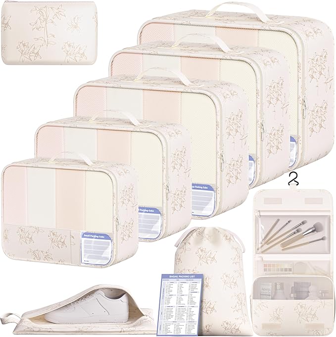 BAGAIL 9 Set Packing Cubes Luggage Packing Organizers for Travel Accessories