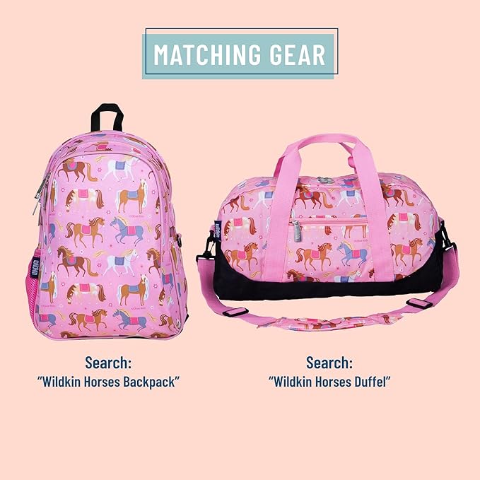 Wildkin Kids Luggage Tags – Set of 2, Durable Bag Tags w/Info Card for Suitcases & Backpacks - Horse