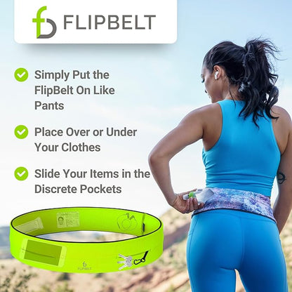 FlipBelt Classic Running Belt, Running Fanny Pack for Women and Men, USA Company