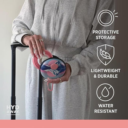 HYDAWAY Travel Case for Collapsible Bottles, Bowls & Cups - Protective Storage with Carabiner Clip - Durable, Water-Resistant, TSA-Friendly