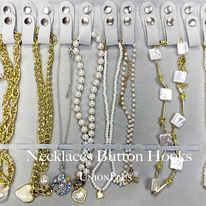 UnionPlus Velvet Travel Jewelry Roll Bag Organizer for Necklaces Bracelets Earrings Rings, Black and Grey