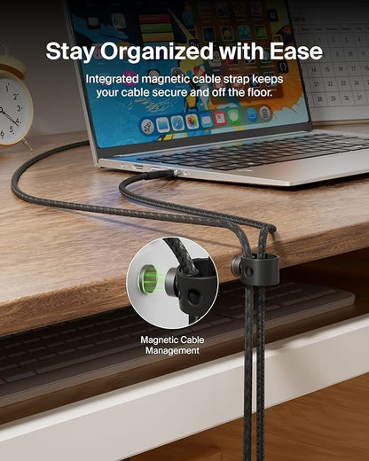 Belkin BoostCharge Pro Flex Braided USB-C to USB-A (2M/6.6ft) Fast Charging Cable USB-IF Certified for iPhone 16, iPhone 16 Pro, iPad Pro, Galaxy S25, S24, Pixel, Nintendo Switch 2 & More - Black