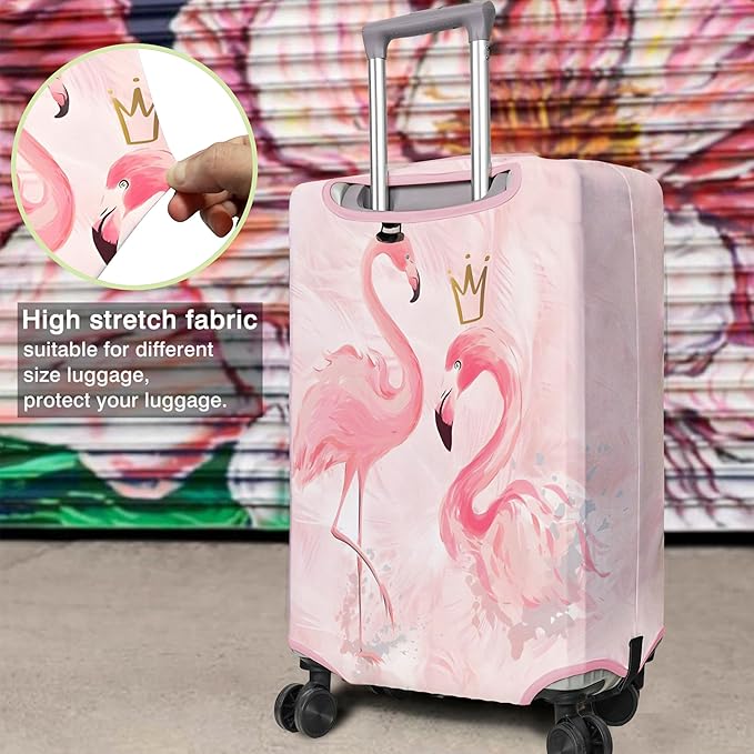 Travel Luggage Cover Suitcase Protector Fits 18-32 Inch Wheel Covers PatternedTravel Related Items Flower Luggage Protector Elastic S