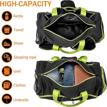 Kuston Sports Gym Bag with Shoes Compartment &Wet Pocket Gym Duffel Bag Overnight Bag for Men and Women