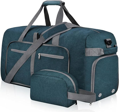 Felipe Varela Duffle Bag with Shoes Compartment and Adjustable Strap,Foldable Travel Duffel Bags for Men Women,Waterproof Duffel Bags