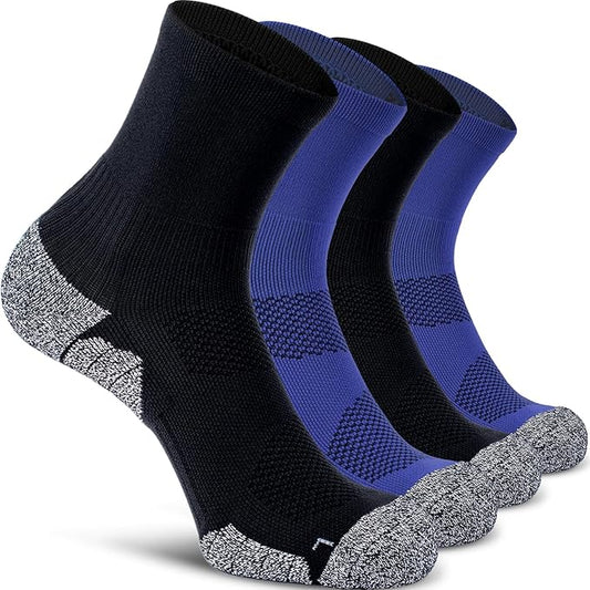 CWVLC Compression Athletic Quarter Socks Cushioned for Men Women