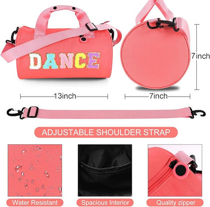 Dance Ballet Bag for Girls Sport Gym Duffle Bags Overnight Travel Bags Fun Dance Workout Duffel Bag Toddler Cute Bag for Dancers, Girls, Teens, Student Athletes
