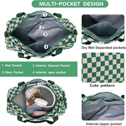 BLUBOON Duffle Bag Girls Kids Cute Gym Bag with Shoes Compartment & Wet Separation Waterproof Sports Overnight Travel Bag