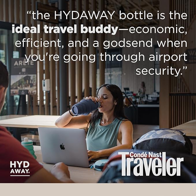 HYDAWAY 25oz Collapsible Water Bottle - BPA-Free, Leakproof, Lightweight, and Space-Saving - Perfect for Hiking, Travel, and All-Day Hydration