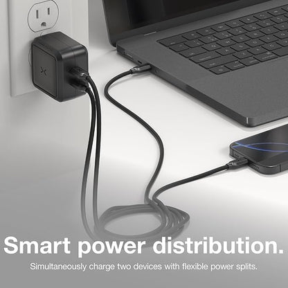 NOCO XGrid X65: 65W USB-C Charger – Dual Port GaN Power Adapter with PD 3.0, QC 4.0+, and PPS – Fast Charging with Smart Power Distribution – Foldable Wall Plug, UL Listed