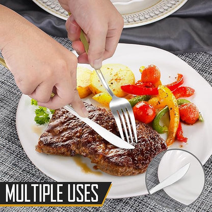 Gradient Gold Silverware Set, 20-Piece Stainless Steel Cutlery Set, Kitchen Flatware,Utensil Set Service for 4, Include Knife/Fork/Spoon, Mirror Polished