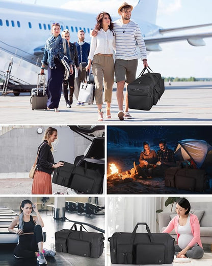 80L Large Duffle Bag for Travel, Urtala 26” Travel Duffle Bag for Men and Women, Foldable Traveling Duffel Bags with Shoes Compartment, Waterproof and Tear Resistant