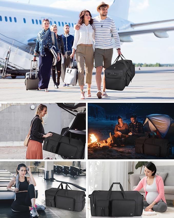 120L Travel Duffle Bag for Men and Women, Urtala 34” Large Duffle Bag for Traveling with Shoes Compartment, Foldable Travel Duffel Bags, Waterproof and Tear Resistant
