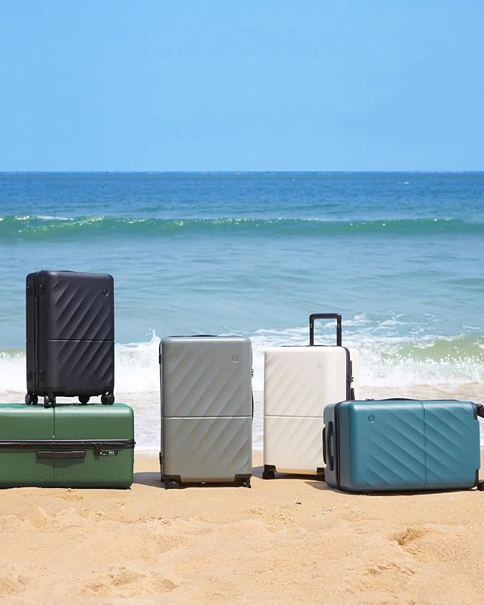 NINETYGO Carry On Suitcase, 20 Inch Carry-On Luggage with Double Spinner Wheels, Anti-Burst Zipper, Hard Case PC Suitcase Carry On, Lightweight Travel Luggage, TSA Approved (Onyx Black, Hudson)